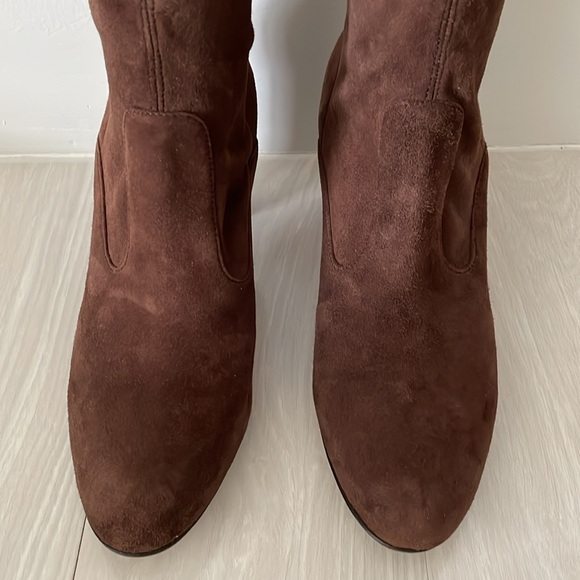 Valentino Brown Stretch Suede Knee Boot - Picture 6 of 12